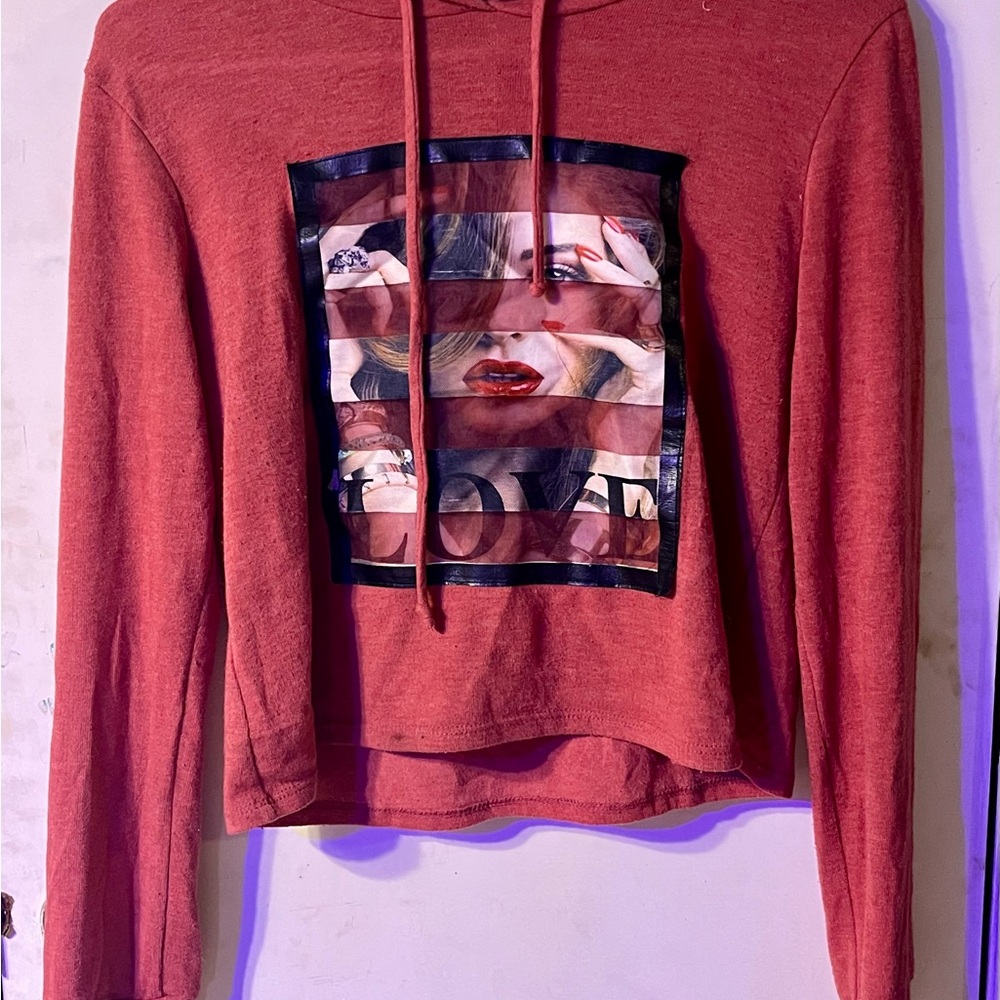 Women's Red Graphic Hoodie